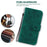 For Samsung Galaxy A55 5G Leather Case Rose Butterfly Imprinted Phone Cover - Green - 4