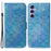 For Samsung Galaxy A35 5G Case Solid Color Dazzling Flower Phone Stand Cover - Blue - 1