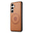DENIOR For Samsung Galaxy S24+ Case Cowhide Texture Magnetic Phone Cover - Khaki - 1