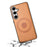 DENIOR For Samsung Galaxy S24+ Case Cowhide Texture Magnetic Phone Cover - Khaki - 3