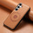 DENIOR For Samsung Galaxy S24+ Case Cowhide Texture Magnetic Phone Cover - Khaki - 4