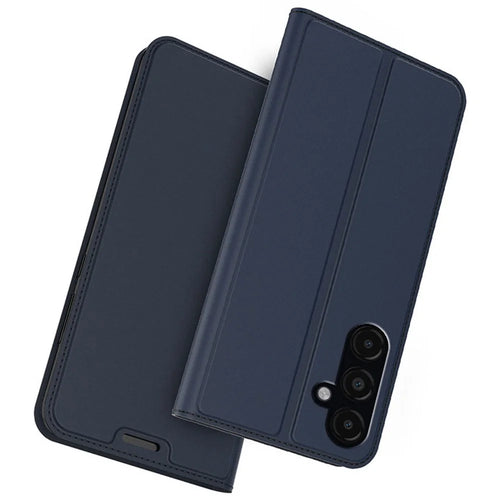 For Samsung Galaxy S24 Phone Stand Case Card Holder PU Leather Cell Phone Cover - Blue - 1