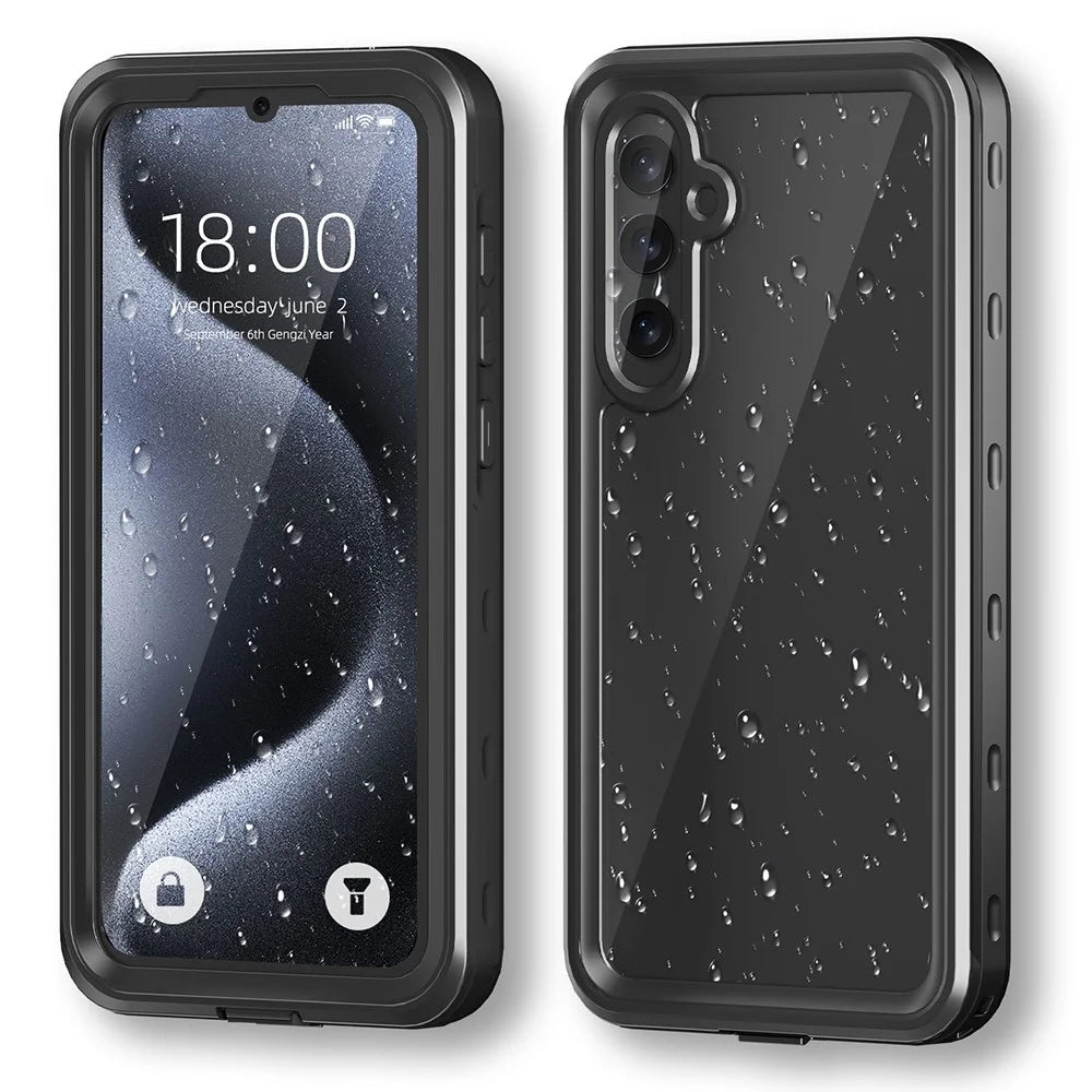 REDPEPPER A Series For Samsung Galaxy A35 5G Case Waterproof Built-in Screen Protector IP68 Underwater - Black - 1