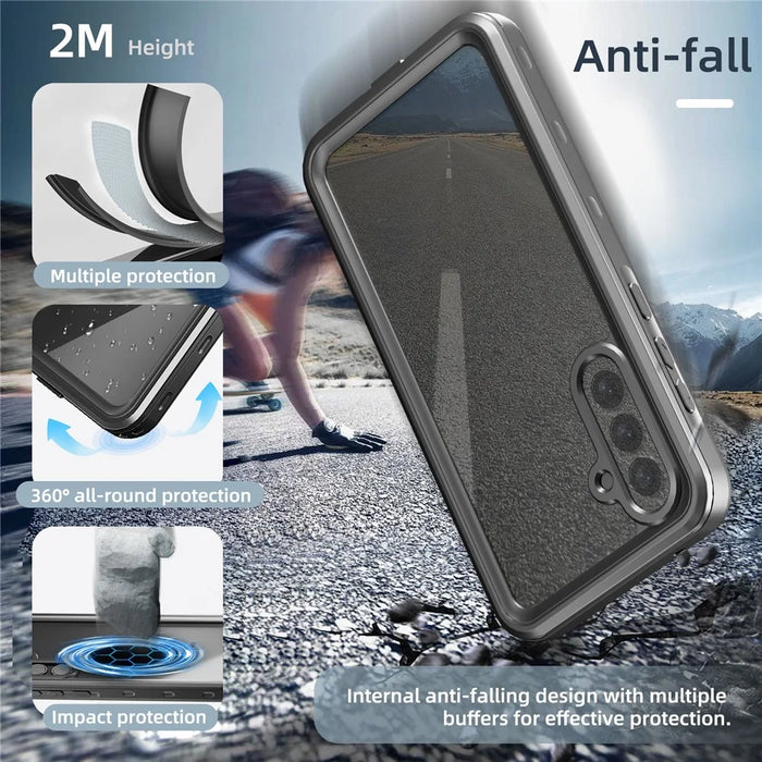 REDPEPPER A Series For Samsung Galaxy A35 5G Case Waterproof Built-in Screen Protector IP68 Underwater - Black - 6