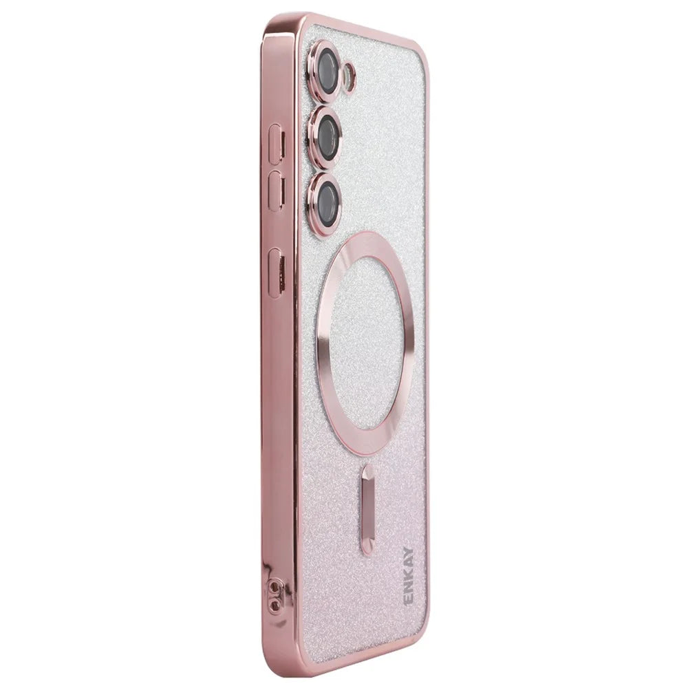 ENAKY HAT PRINCE For Samsung Galaxy S23+ Magnetic Phone Case Gradient Glitter Cover Magnetic Case - Pink - 1