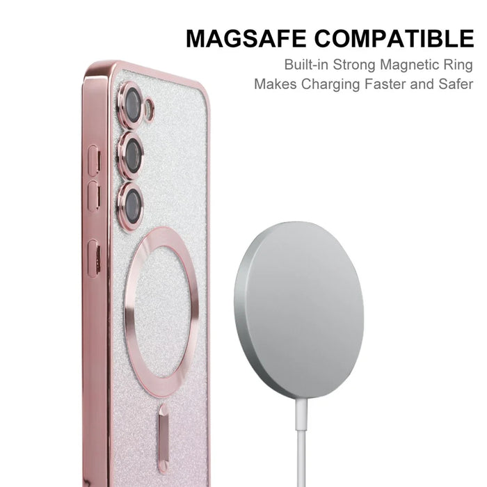 ENAKY HAT PRINCE For Samsung Galaxy S23+ Magnetic Phone Case Gradient Glitter Cover Magnetic Case - Pink - 3