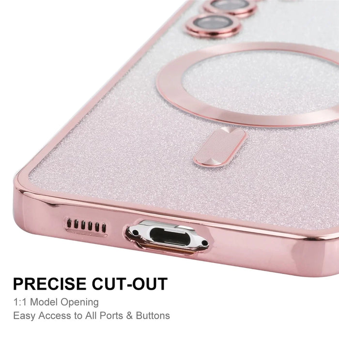 ENAKY HAT PRINCE For Samsung Galaxy S23+ Magnetic Phone Case Gradient Glitter Cover Magnetic Case - Pink - 6