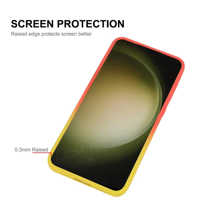ENAKY HAT PRINCE For Samsung Galaxy S24+ Silicone Case Magnetic Case - Orange+Yellow - 3