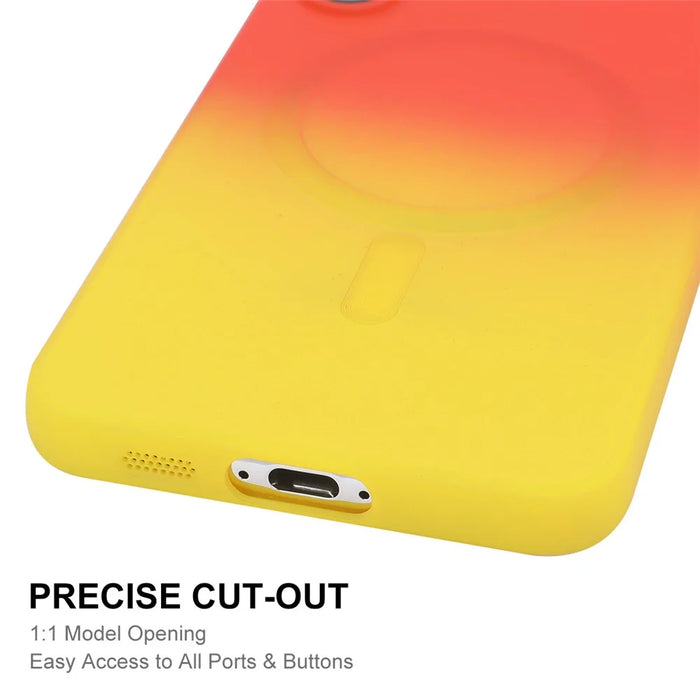ENAKY HAT PRINCE For Samsung Galaxy S24+ Silicone Case Magnetic Case - Orange+Yellow - 6