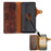 For Samsung Galaxy S24 Case Buckled Genuine Cow Leather+TPU Phone Wallet Cover - Brown - 6