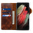 For Samsung Galaxy S24 Ultra Cell Phone Case Buckled Retro Oil Wax Wallet Cover - Brown - 2