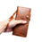 For Samsung Galaxy S24 Ultra Cell Phone Case Buckled Retro Oil Wax Wallet Cover - Brown - 4