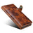 For Samsung Galaxy S24 Ultra Cell Phone Case Buckled Retro Oil Wax Wallet Cover - Brown - 7