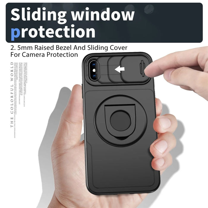 For iPhone XS Max Phone Case TPU+PC Magnetic Cover Camera Protection - Black - 5