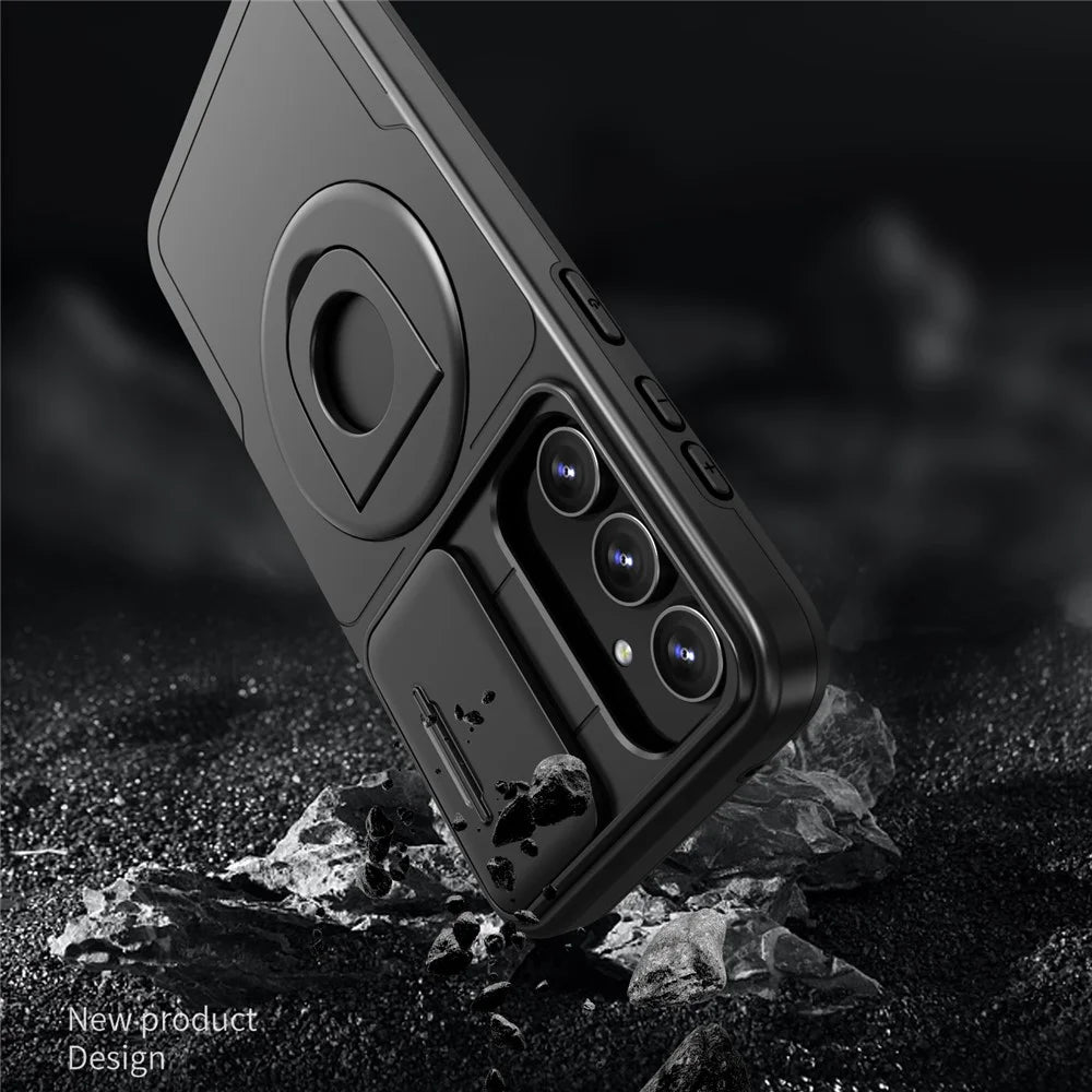 For Samsung Galaxy S20 FE / S20 FE 5G / S20 FE 2022 / S20 Lite Phone Case with Slide Camera Cover - Black - 3
