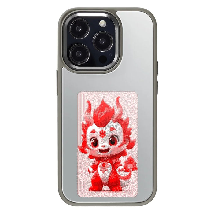 For iPhone 15 Pro Max Phone Case NFC Customized Cover 3-Color E Ink Case DIY Smart Display - Grey - 6