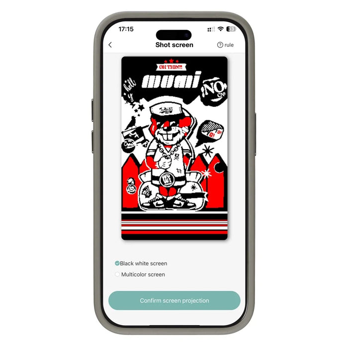 For iPhone 15 Pro Max Phone Case NFC Customized Cover 3-Color E Ink Case DIY Smart Display - Grey - 7