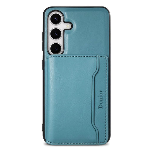 DENIOR For Samsung Galaxy S24 Magnetic Case Kickstand Phone Cover 2 in 1 Detachable Wallet Back - Blue - 1