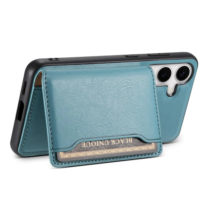 DENIOR For Samsung Galaxy S24 Magnetic Case Kickstand Phone Cover 2 in 1 Detachable Wallet Back - Blue - 2