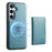 DENIOR For Samsung Galaxy S24 Magnetic Case Kickstand Phone Cover 2 in 1 Detachable Wallet Back - Blue - 5