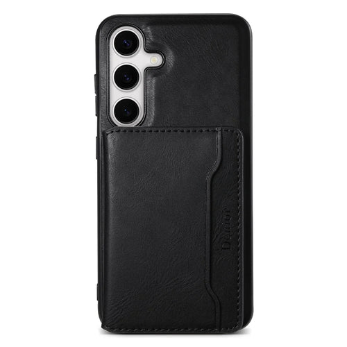 DENIOR For Samsung Galaxy S24+ Phone Case Magnetic Protection Cover Detachable Card Bag - Black - 1