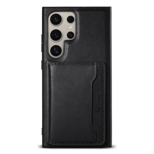 DENIOR For Samsung Galaxy S24 Ultra Phone Cover Magnetic Detachable Wallet Case Kickstand - Black - 1