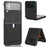 For Samsung Galaxy Z Flip3 5G Case PU Leather Card Holder Phone Back Cover - Black - 1