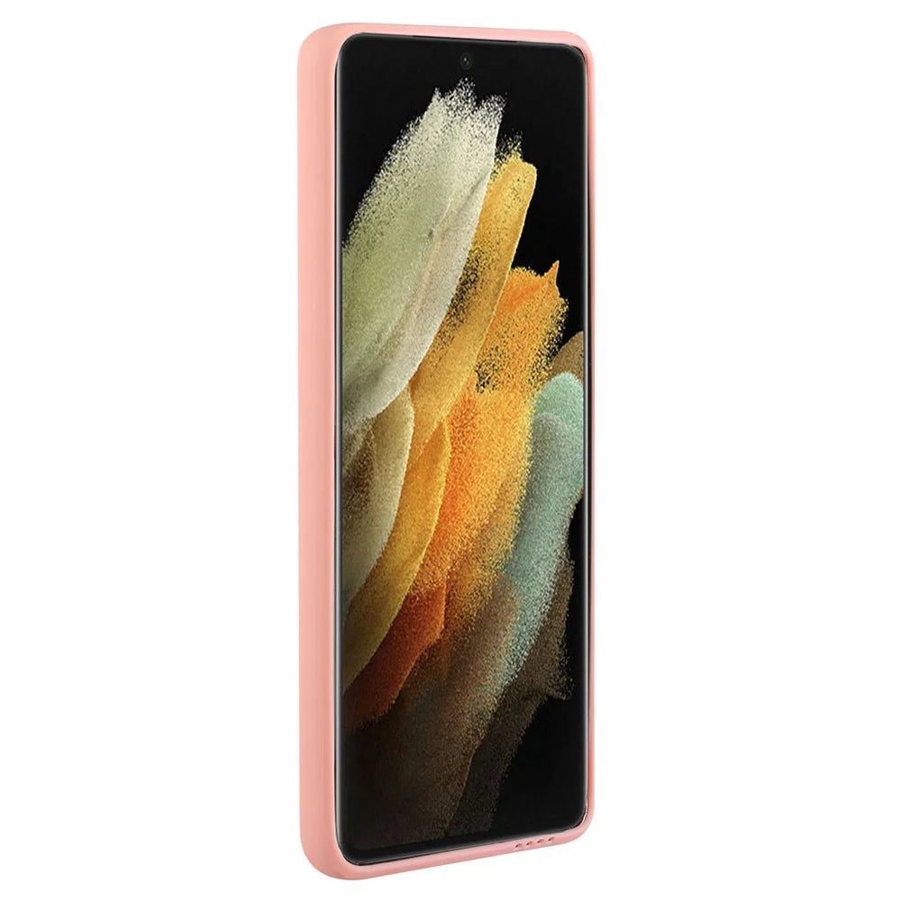 For Samsung Galaxy S24 Ultra TPU Case Card Slot Matte Phone Cover - Pink - 4