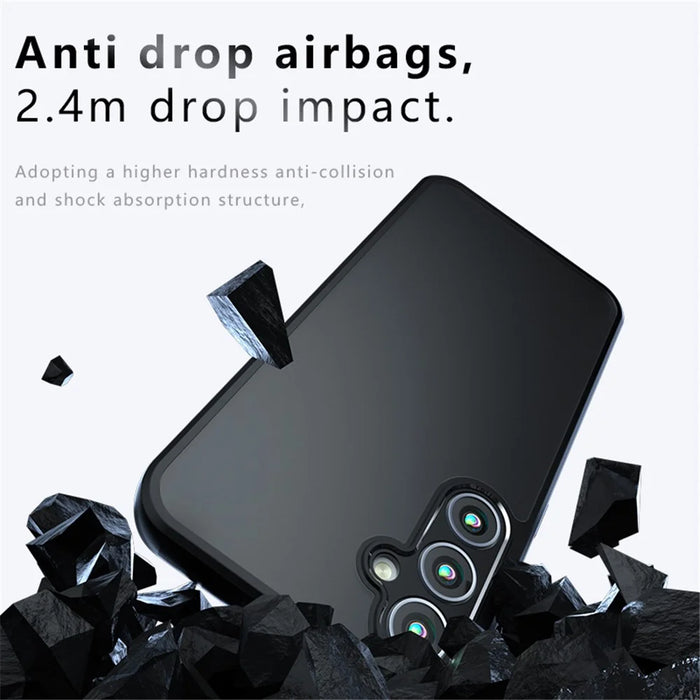 For Samsung Galaxy S24 Cell Phone Case Skin-touch Airbag Protection Shell - Transparent Black - 2