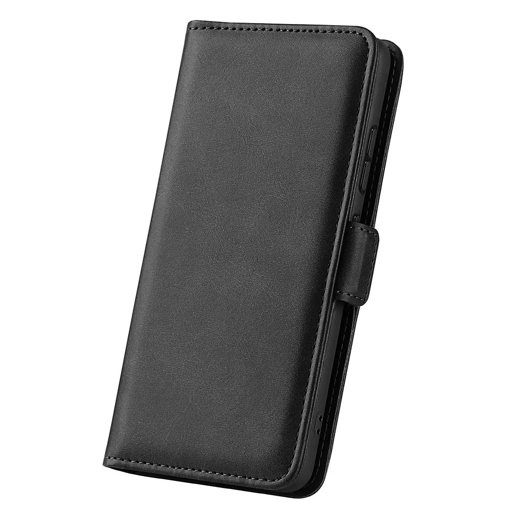 For OnePlus 12 5G Leather Flip Wallet Case Folio Stand View Phone Cover - Black - 6