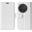For OnePlus 12 5G PU Leather Case Magnetic Closure Phone Cover Crazy Horse Texture - White - 1