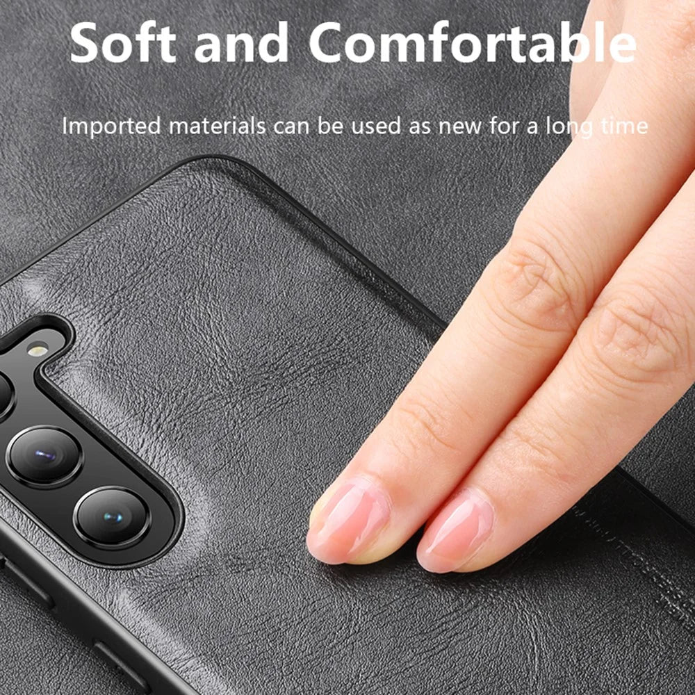X-LEVEL Bojue-3 Series for Samsung Galaxy S24 Ultra Phone Case PU Leather Coated TPU Cover - Green - 2