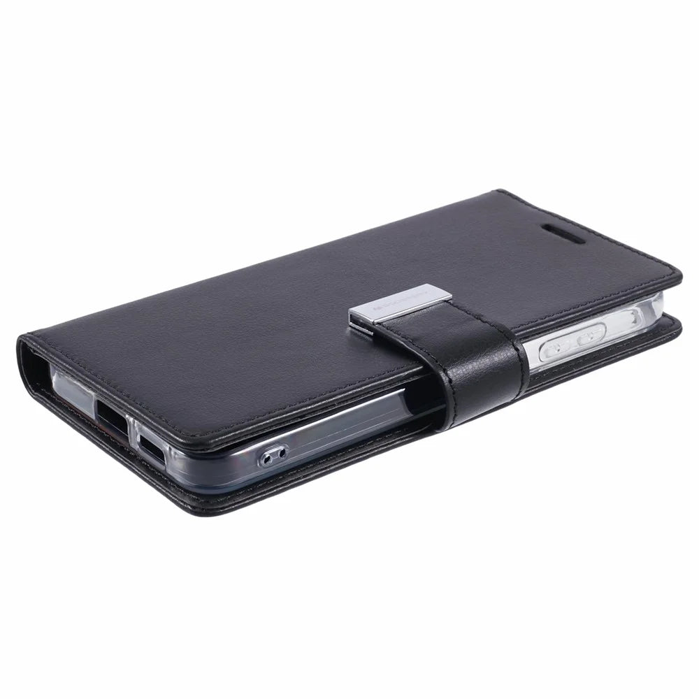 MERCURY GOOSPERY For Samsung Galaxy S24+ Wallet Case Protective Leather Folio Phone Cover - Black - 4