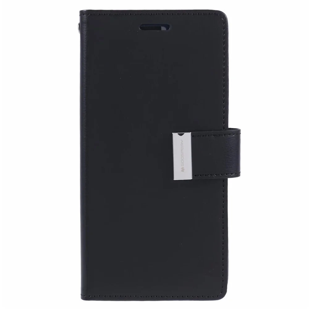 MERCURY GOOSPERY For Samsung Galaxy S24+ Wallet Case Protective Leather Folio Phone Cover - Black - 6