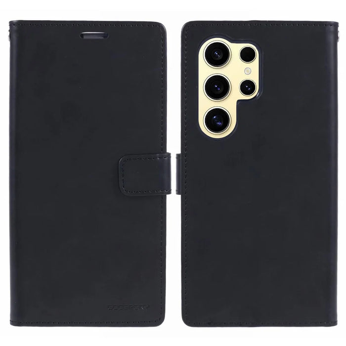 MERCURY GOOSPERY Blue Moon for Samsung Galaxy S24 Ultra Case Leather Wallet Cover - Black - 1