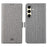 VILI DMK Series for Samsung Galaxy S24+ Case Leather Cross Texture Phone Cover - Grey - 1