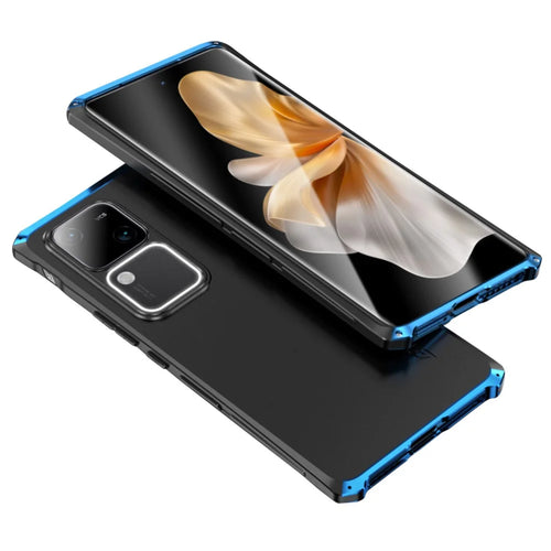 ELEMENT BOX For vivo S18 5G / S18 Pro 5G Phone Case Metal+PC+Silicone Back Cover - Black / Blue - 1