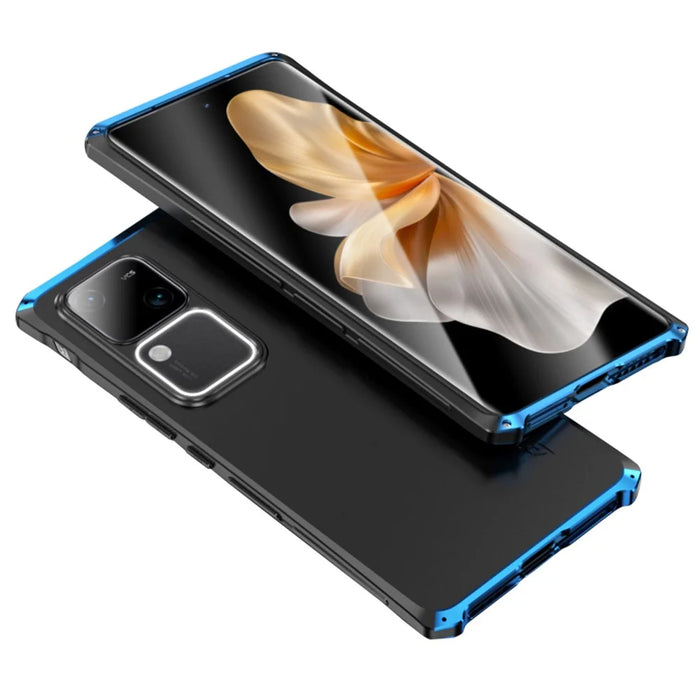 ELEMENT BOX For vivo S18 5G / S18 Pro 5G Phone Case Metal+PC+Silicone Back Cover - Black / Blue - 1