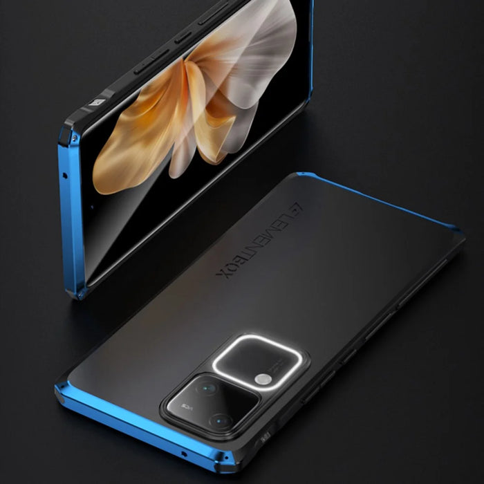 ELEMENT BOX For vivo S18 5G / S18 Pro 5G Phone Case Metal+PC+Silicone Back Cover - Black / Blue - 2