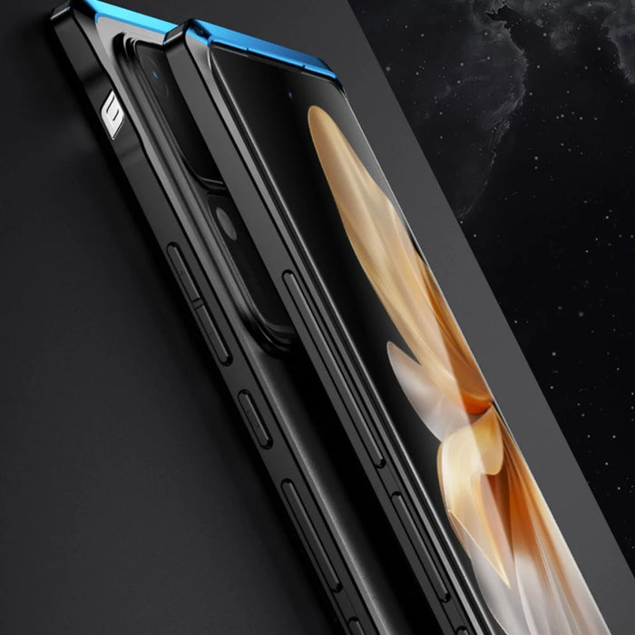 ELEMENT BOX For vivo S18 5G / S18 Pro 5G Phone Case Metal+PC+Silicone Back Cover - Black / Blue - 3
