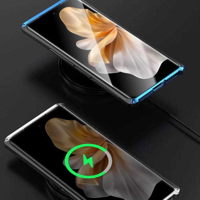 ELEMENT BOX For vivo S18 5G / S18 Pro 5G Phone Case Metal+PC+Silicone Back Cover - Black / Blue - 7