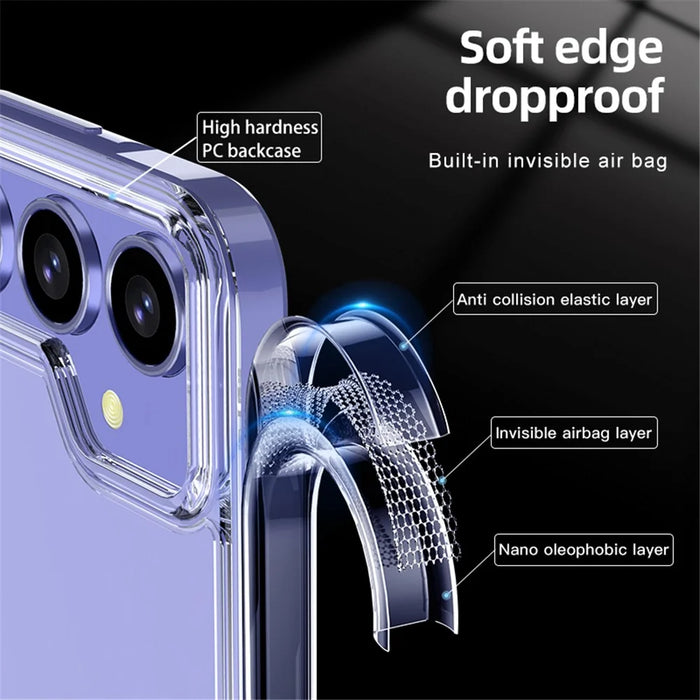 For Samsung Galaxy A55 5G Phone Case PC+TPU Drop Protection Cover Raised Bezel - Matte Black - 3
