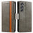 For Samsung Galaxy A15 4G / A15 5G Phone Cases CASENEO PU Leather Cover Stand with RFID Blocking Wallet - Grey - 1