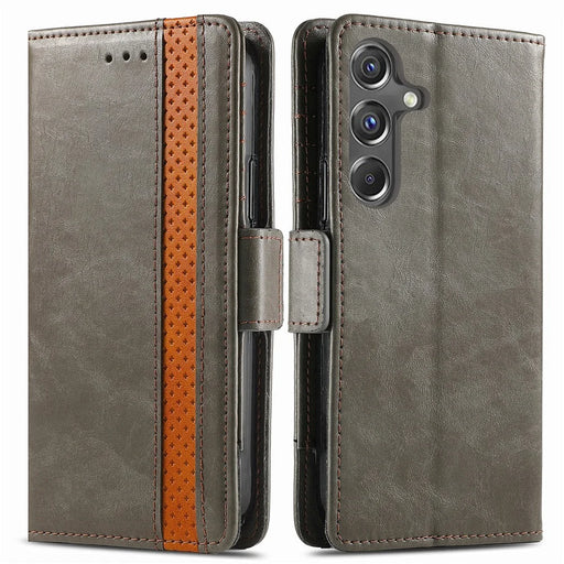 For Samsung Galaxy A15 4G / A15 5G Phone Cases CASENEO PU Leather Cover Stand with RFID Blocking Wallet - Grey - 1