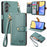 For Samsung Galaxy A15 4G / 5G Phone Case Heart Pattern Leather RFID Blocking Cover - Green - 1