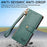 For Samsung Galaxy A15 4G / 5G Phone Case Heart Pattern Leather RFID Blocking Cover - Green - 6