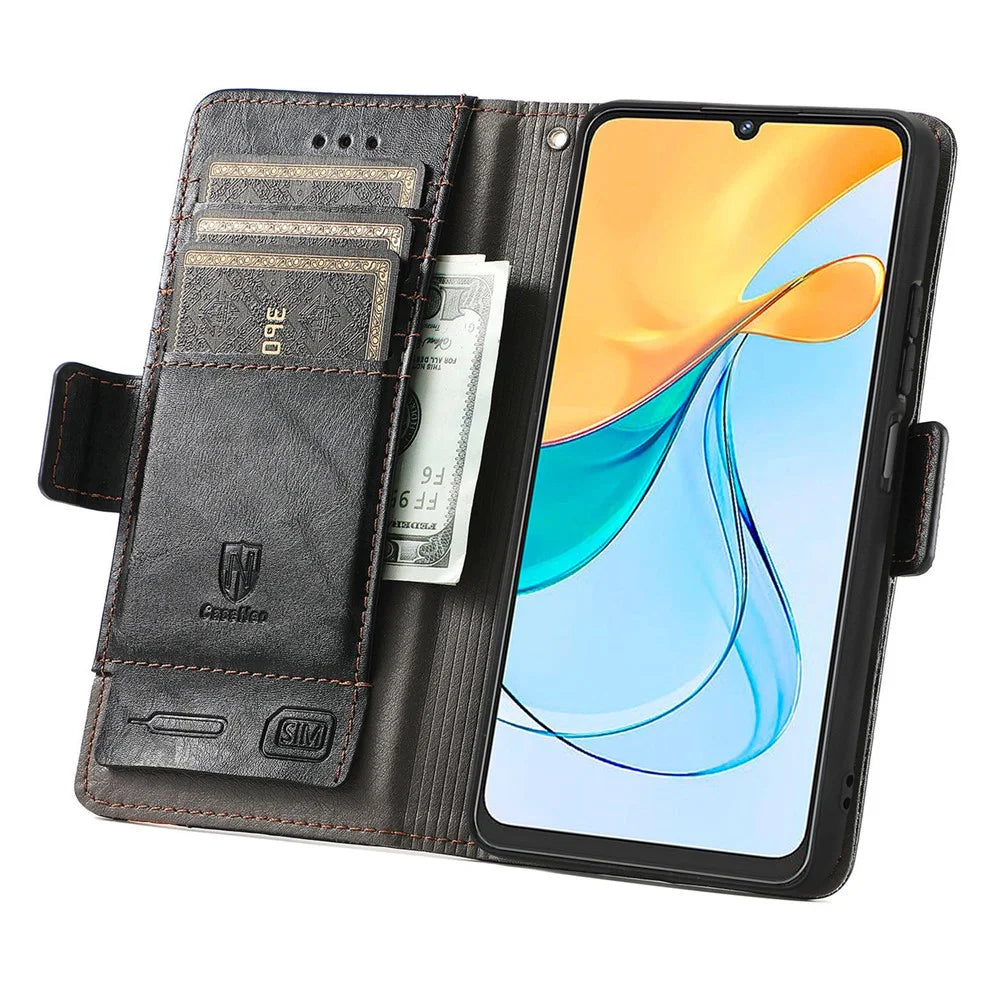 For ZTE Blade V50 Vita Phone Cases CASENEO PU Leather Cover Stand with RFID Blocking Wallet - Black - 2