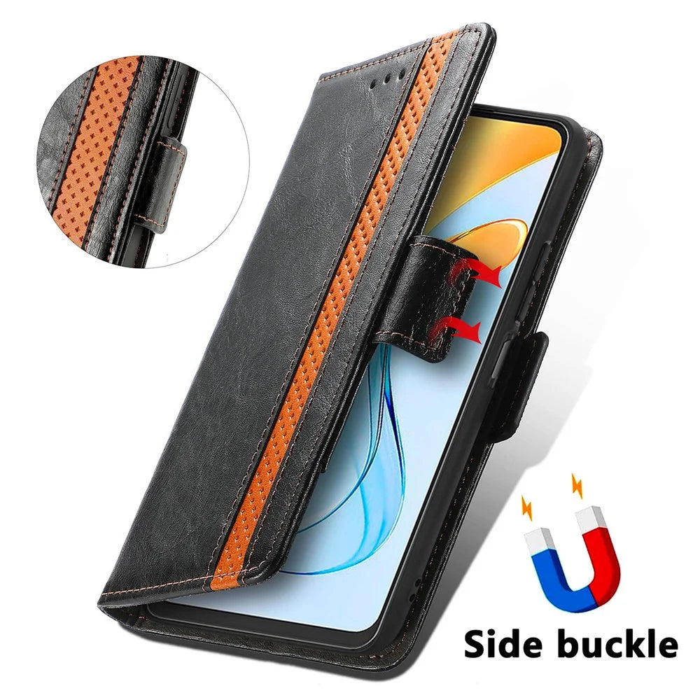 For ZTE Blade V50 Vita Phone Cases CASENEO PU Leather Cover Stand with RFID Blocking Wallet - Black - 4