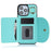 For iPhone 12 / 12 Pro Cell Phone Case Ring Kickstand Card Bag PU+TPU Cover - Green - 3