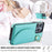 For iPhone 12 / 12 Pro Cell Phone Case Ring Kickstand Card Bag PU+TPU Cover - Green - 7